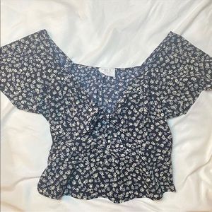 Navy & White Floral Bouse